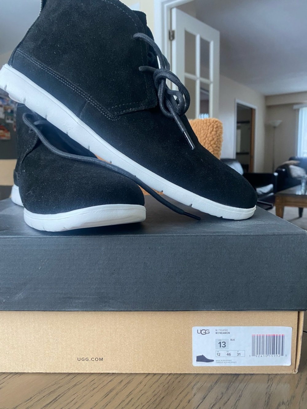 UGG Mens Black Suede High-Top Sneakers - Picture 4 of 6